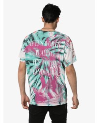 T-shirt à col rond imprimé tie-dye multicolore Amiri