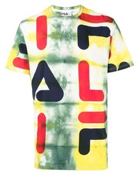 T-shirt à col rond imprimé tie-dye multicolore Stain Shade