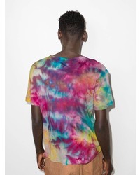 T-shirt à col rond imprimé tie-dye multicolore The Elder Statesman