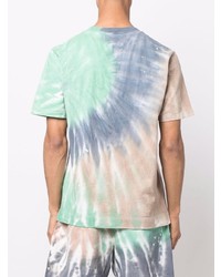 T-shirt à col rond imprimé tie-dye multicolore Paura