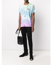 T-shirt à col rond imprimé tie-dye multicolore Amiri