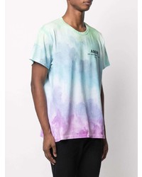 T-shirt à col rond imprimé tie-dye multicolore Amiri