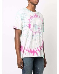 T-shirt à col rond imprimé tie-dye multicolore Amiri