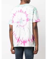 T-shirt à col rond imprimé tie-dye multicolore Amiri