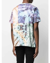 T-shirt à col rond imprimé tie-dye multicolore Amiri