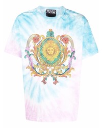 T-shirt à col rond imprimé tie-dye multicolore VERSACE JEANS COUTURE