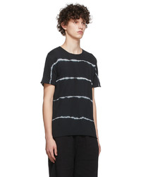 T-shirt à col rond imprimé tie-dye noir et blanc Isabel Benenato