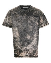 T-shirt à col rond imprimé tie-dye noir et blanc United Standard