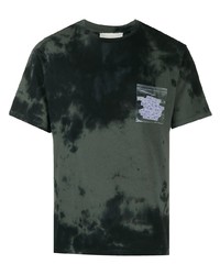 T-shirt à col rond imprimé tie-dye noir Filling Pieces