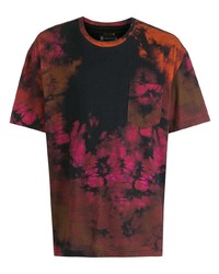 T-shirt à col rond imprimé tie-dye noir OSKLEN