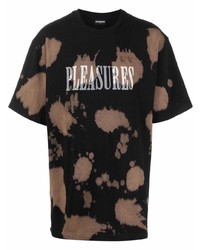 T-shirt à col rond imprimé tie-dye noir Pleasures