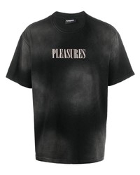 T-shirt à col rond imprimé tie-dye noir Pleasures