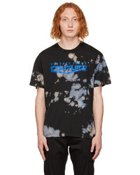 T-shirt à col rond imprimé tie-dye noir VERSACE JEANS COUTURE