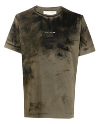 T-shirt à col rond imprimé tie-dye olive 1017 Alyx 9Sm