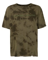 T-shirt à col rond imprimé tie-dye olive Alchemist