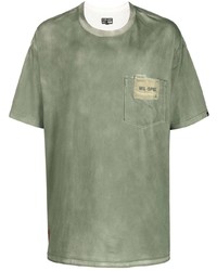 T-shirt à col rond imprimé tie-dye olive Izzue