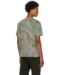 T-shirt à col rond imprimé tie-dye olive Dries Van Noten