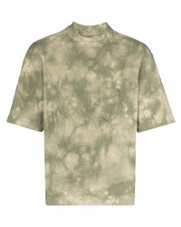 T-shirt à col rond imprimé tie-dye olive Nicholas Daley