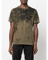 T-shirt à col rond imprimé tie-dye olive 1017 Alyx 9Sm