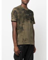 T-shirt à col rond imprimé tie-dye olive 1017 Alyx 9Sm