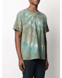 T-shirt à col rond imprimé tie-dye olive John Elliott