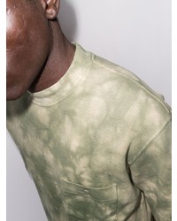 T-shirt à col rond imprimé tie-dye olive Nicholas Daley