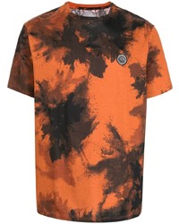 T-shirt à col rond imprimé tie-dye orange Armani Exchange