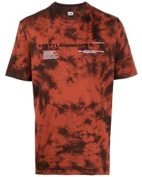 T-shirt à col rond imprimé tie-dye orange C.P. Company