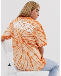 T-shirt à col rond imprimé tie-dye orange Converse