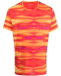 T-shirt à col rond imprimé tie-dye orange Derek Rose