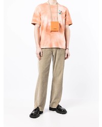 T-shirt à col rond imprimé tie-dye orange Carne Bollente
