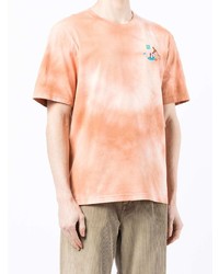T-shirt à col rond imprimé tie-dye orange Carne Bollente