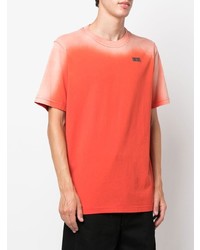T-shirt à col rond imprimé tie-dye orange Diesel