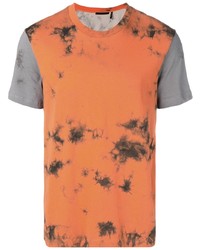 T-shirt à col rond imprimé tie-dye orange Helmut Lang