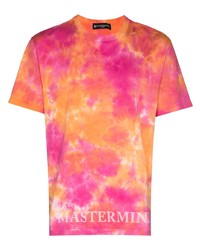 T-shirt à col rond imprimé tie-dye orange Mastermind Japan