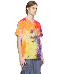 T-shirt à col rond imprimé tie-dye orange Stain Shade