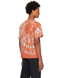 T-shirt à col rond imprimé tie-dye orange Aries