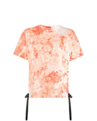 T-shirt à col rond imprimé tie-dye orange Sacai