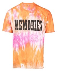 T-shirt à col rond imprimé tie-dye orange Stain Shade