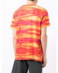 T-shirt à col rond imprimé tie-dye orange Derek Rose
