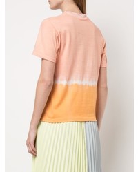 T-shirt à col rond imprimé tie-dye orange Tome