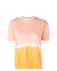 T-shirt à col rond imprimé tie-dye orange Tome