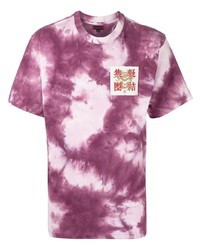 T-shirt à col rond imprimé tie-dye pourpre Clot