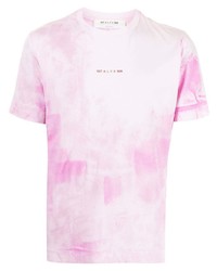 T-shirt à col rond imprimé tie-dye rose 1017 Alyx 9Sm