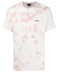 T-shirt à col rond imprimé tie-dye rose A.P.C.