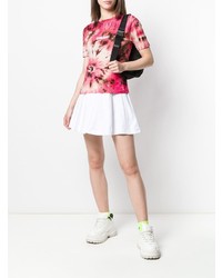 T-shirt à col rond imprimé tie-dye rose MSGM