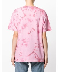 T-shirt à col rond imprimé tie-dye rose Gucci