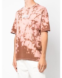 T-shirt à col rond imprimé tie-dye rose Pleasures