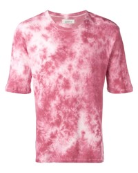 T-shirt à col rond imprimé tie-dye rose Laneus