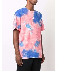 T-shirt à col rond imprimé tie-dye rose Nike